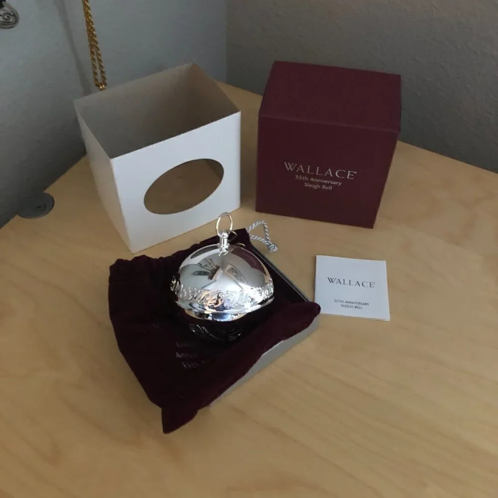 Vintage 2005 Wallace Silversmiths Silver Sleigh Bell - 35th Anniversary Edition
